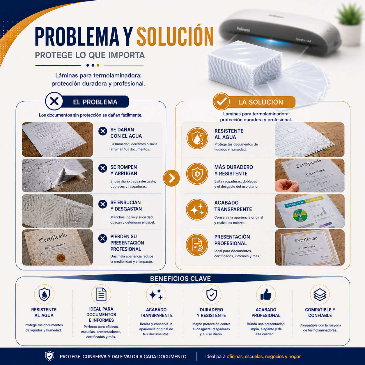 Laminas para plastificar- Carta (230x290mm) -100 -125 -175mic - Imagen 5
