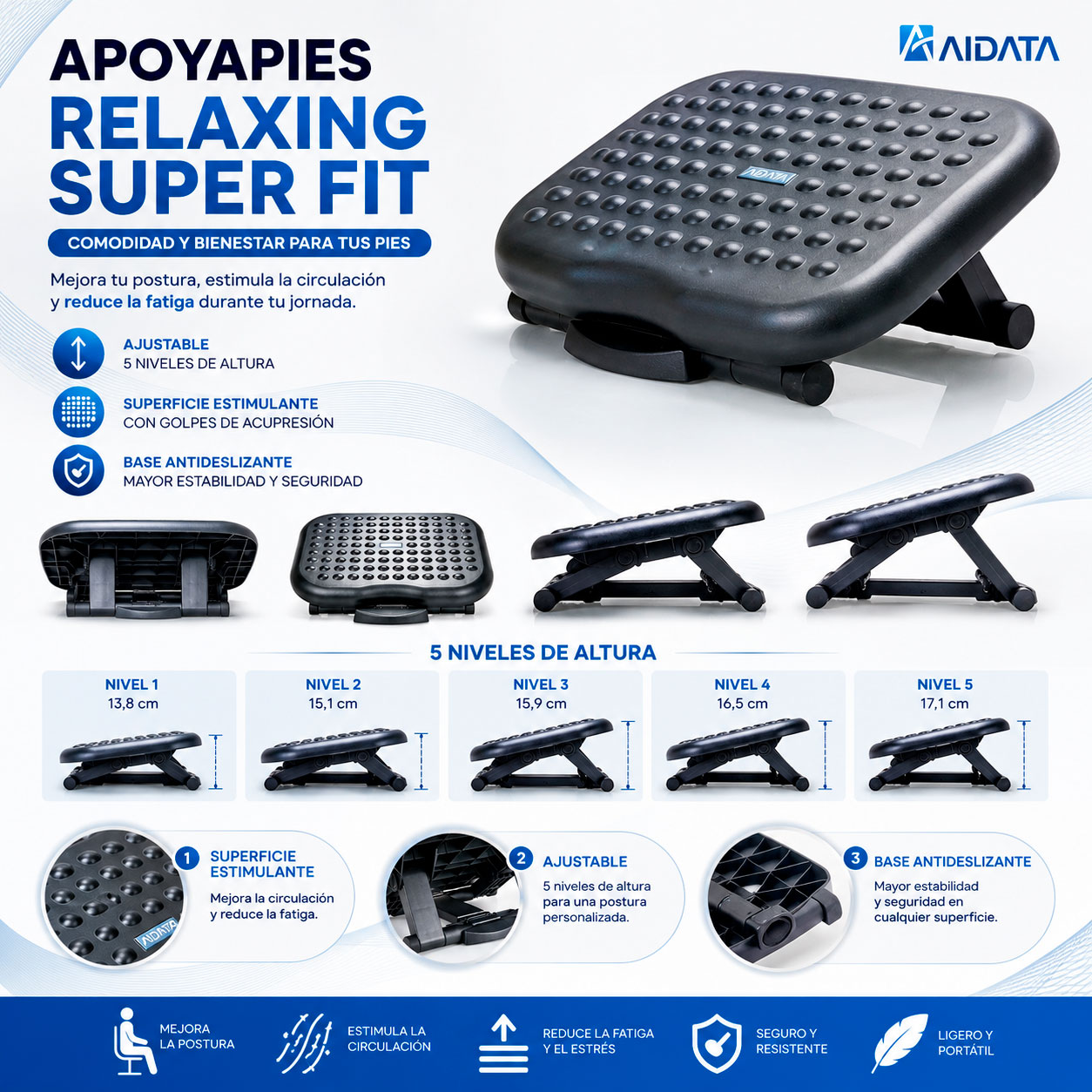 Apoyapiés Ergonómico Relaxing Super Fit Aidata - Imagen 2