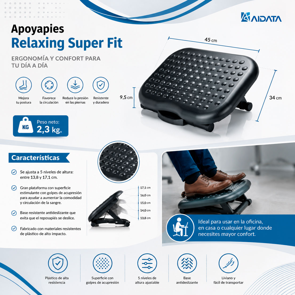 Apoyapiés Ergonómico Relaxing Super Fit Aidata - Imagen 3