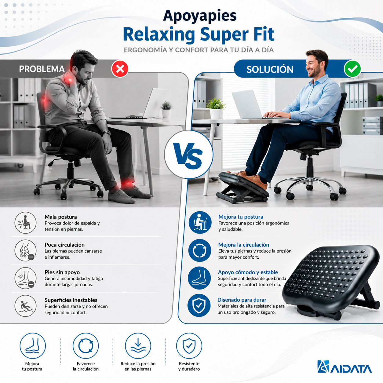 Apoyapiés Ergonómico Relaxing Super Fit Aidata - Imagen 4
