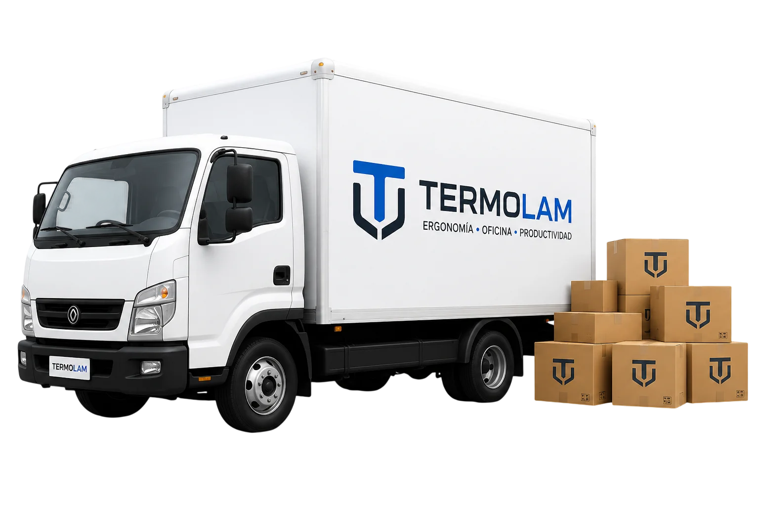 Cami&oacute;n y cajas de despacho Termolam