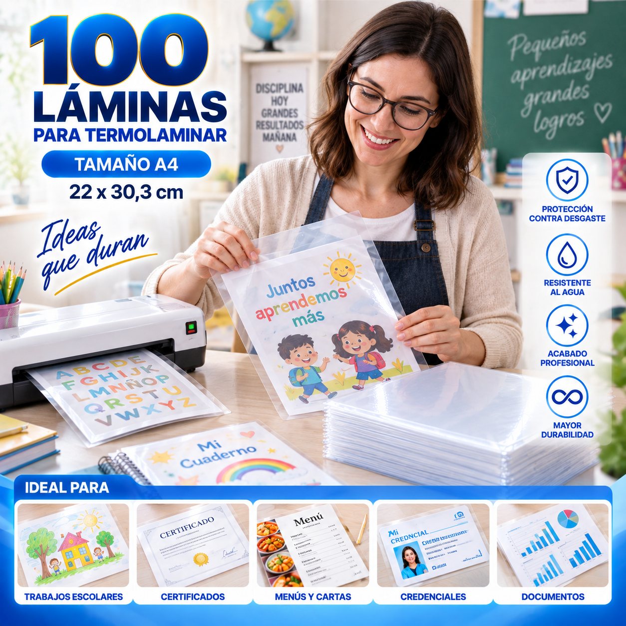Uso de láminas A4 para plastificar