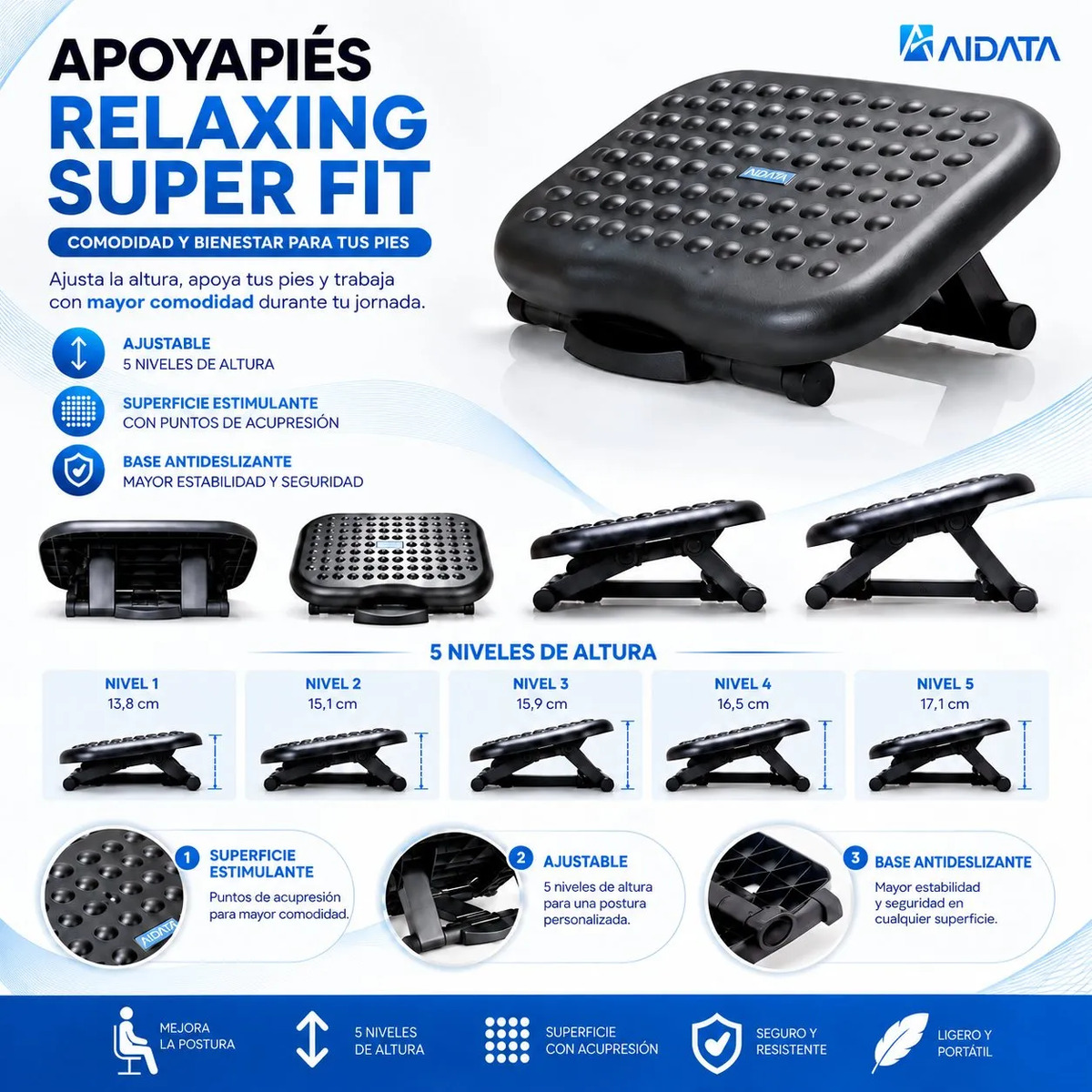 Apoya Pies Ajustable Relaxing SKU FR008 - Termolam (imagen 2)