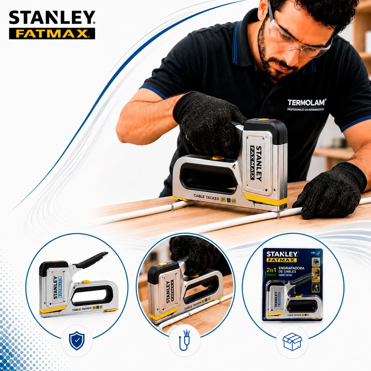 Engrapadora de Cables 2 en 1 Stanley FATMAX FMHT70100 - imagen 1