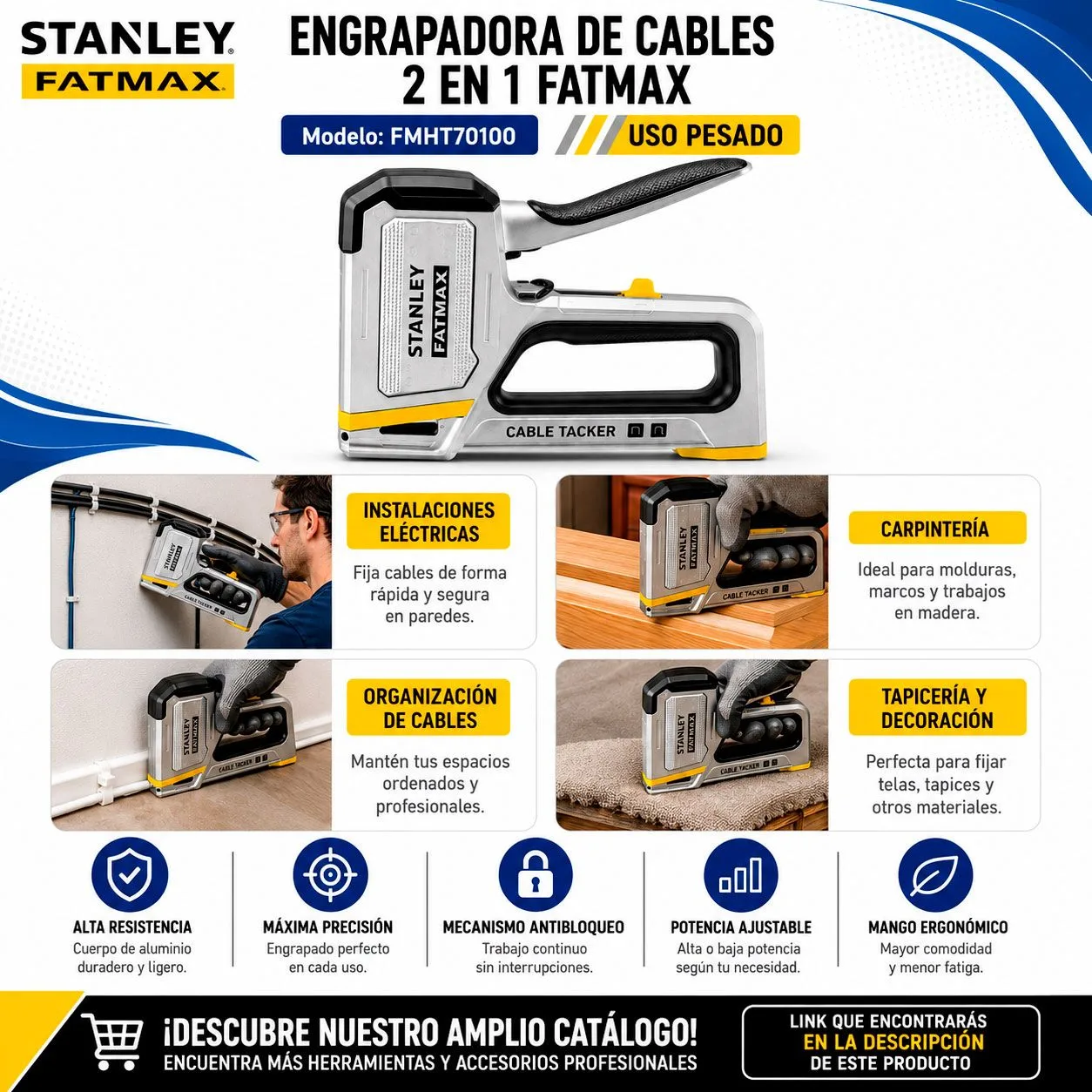 Engrapadora de Cables 2 en 1 Stanley FATMAX FMHT70100 - imagen 4