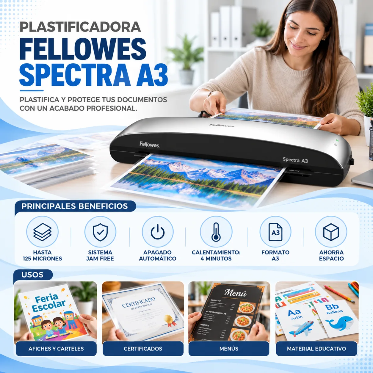 Plastificadora Fellowes Spectra A3 – beneficios y usos
