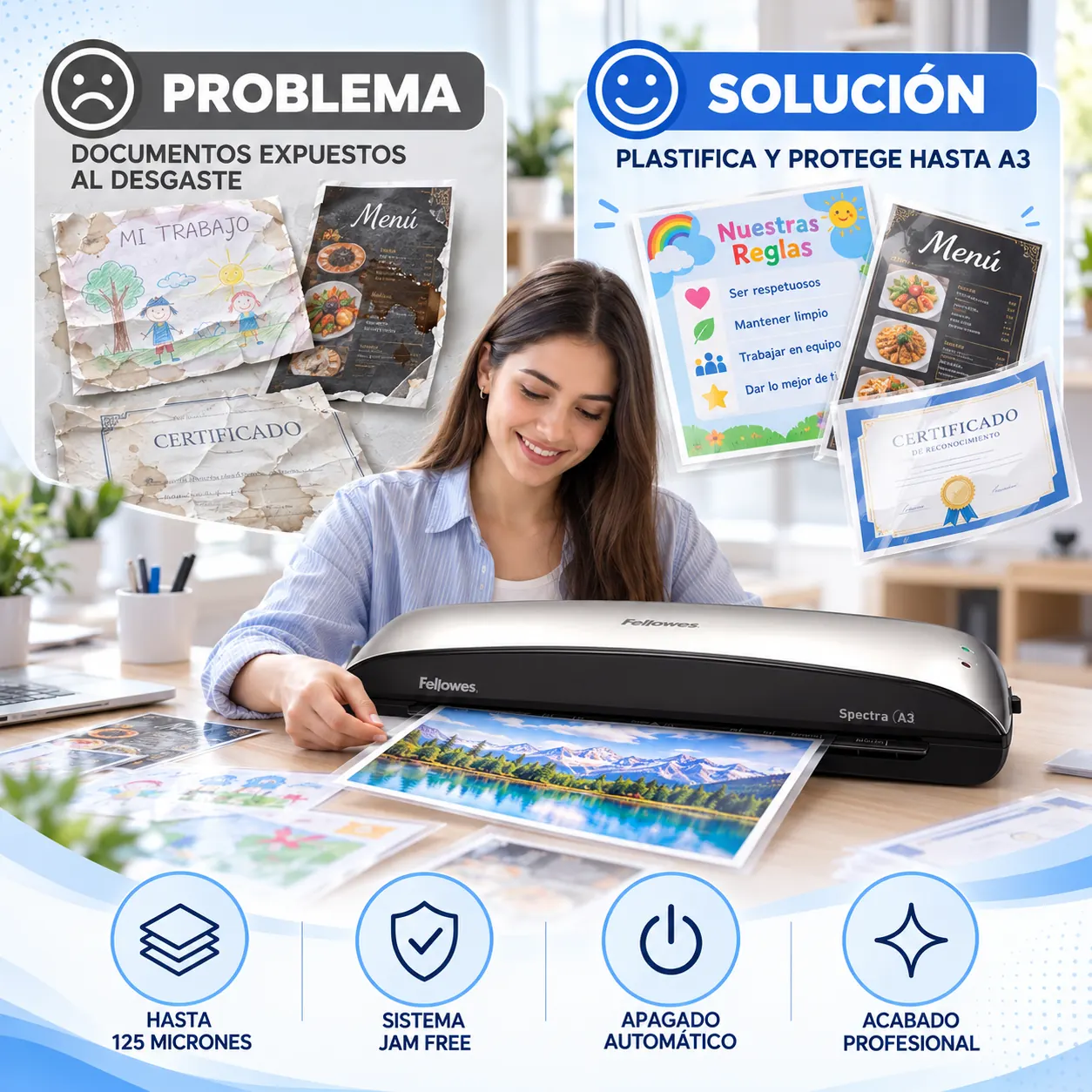 Plastificadora Fellowes Spectra A3 – problema y solución