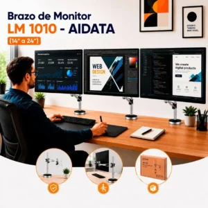 Soporte Brazo para Monitor AIDATA - para Pantallas de 14" a 24"