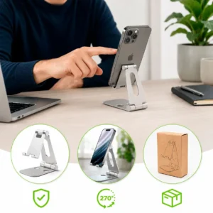 Soporte Metálico y Plegable Para Celular y Tablet - kromo 270°